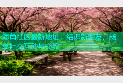 海角社区最新地址：结识新朋友，畅享社交互动与交流