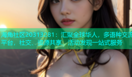 海角社区20313281：汇聚全球华人，多语种交流平台，社交、资源共享、活动发现一站式服务