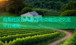 海角社区公共2022全功能互动交流平台揭秘
