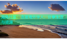 海角社区：连接海外华人，分享生活与资源