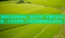 海角社区最新地址：实时互动、丰富社区功能、个性化推荐，打造活跃友好的社交平台