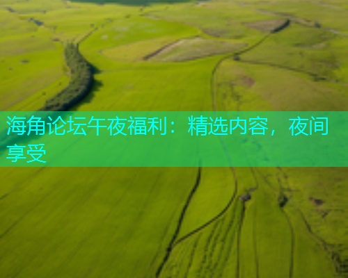 海角论坛午夜福利：精选内容，夜间享受